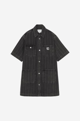 Carhartt Rylan Dress - Rylan-Streifen, Schwarz, Stonewashed Carhartt Rylan Dress - Rylan-Streifen, Schwarz, Stonewashed