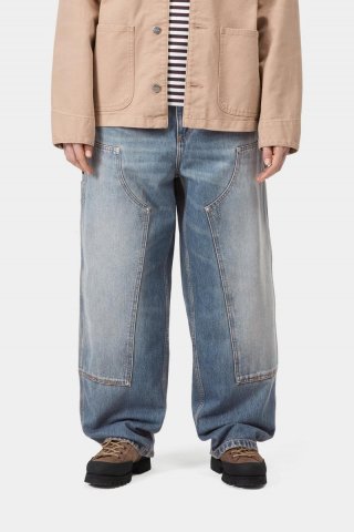 Carhartt Brandon Double Knee Pant - Blau, Grind-Waschung Carhartt Brandon Double Knee Pant - Blau, Grind-Waschung