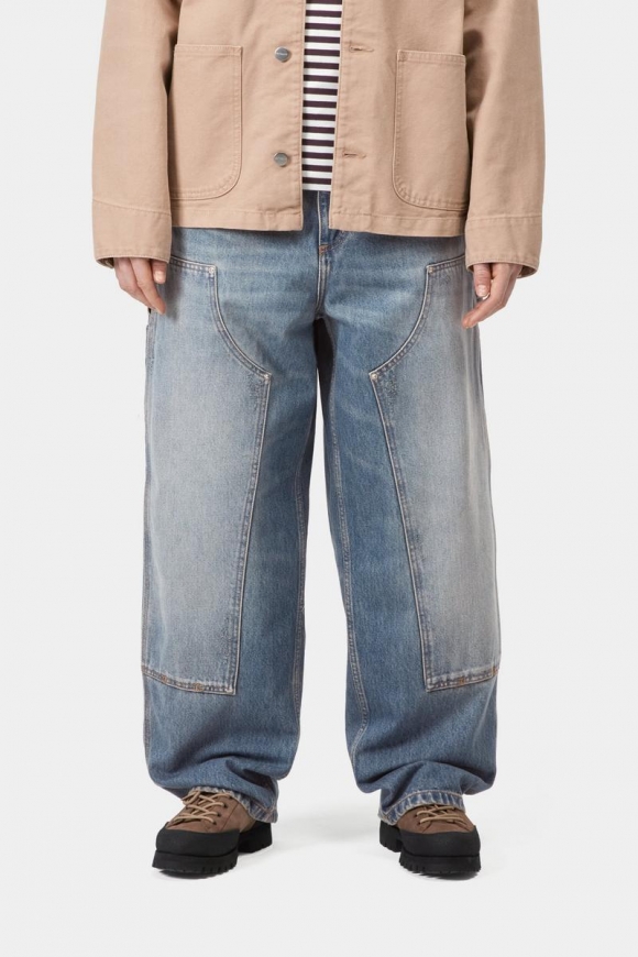 Carhartt Brandon Double Knee Pant - Blau, Grind-Waschung Carhartt Brandon Double Knee Pant - Blau, Grind-Waschung