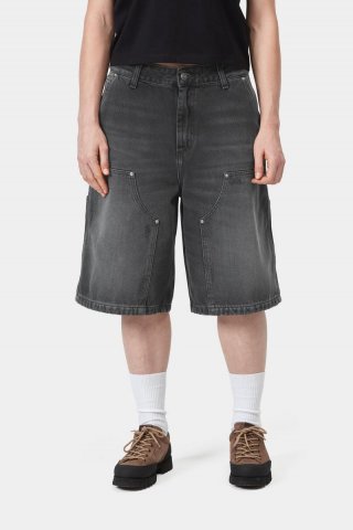 Carhartt Nixon Double Knee Short - Schwarz, Grind-Waschung Carhartt Nixon Double Knee Short - Schwarz, Grind-Waschung