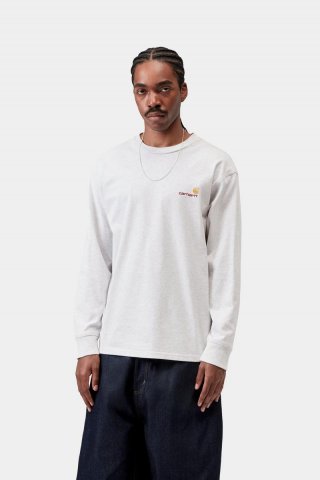 Carhartt L/S American Script T-Shirt - Ash Heather Carhartt L/S American Script T-Shirt - Ash Heather