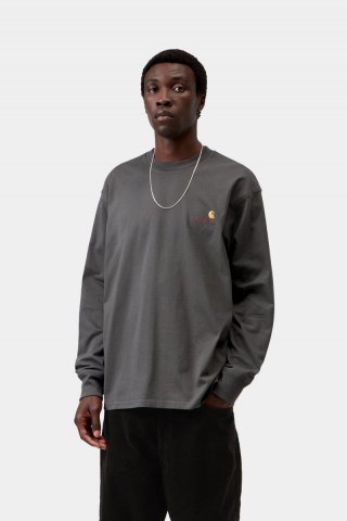 Carhartt L/S American Script T-Shirt - Graphit Carhartt L/S American Script T-Shirt - Graphit