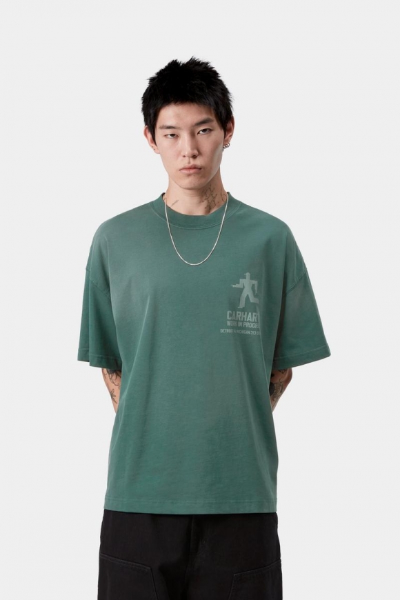 Carhartt S/S Distance T-Shirt - Dunkle Tanne, steingefärbt Carhartt S/S Distance T-Shirt - Dunkle Tanne, steingefärbt