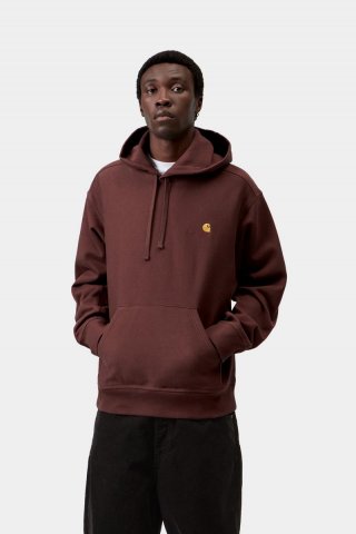 Carhartt Hooded American Script Sweatshirt - Amarone Carhartt Hooded American Script Sweatshirt - Amarone