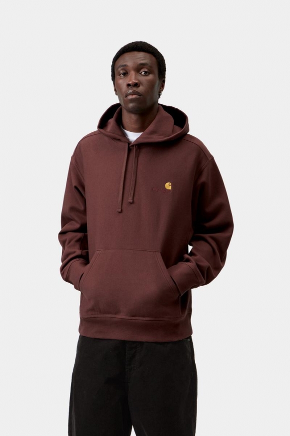 Carhartt Hooded American Script Sweatshirt - Amarone Carhartt Hooded American Script Sweatshirt - Amarone