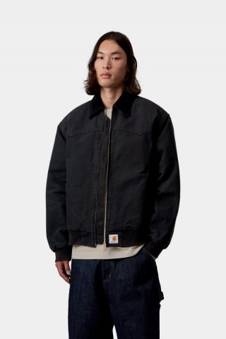 Carhartt OG Santa Fe Jacket - Schwarz / Schwarz, Steinleinwand Carhartt OG Santa Fe Jacket - Schwarz / Schwarz, Steinleinwand