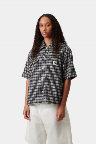 Carhartt S/S Michigan Shirt - Kander Check, Schwarz Carhartt S/S Michigan Shirt - Kander Check, Schwarz