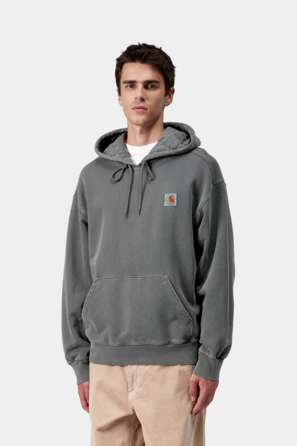 Carhartt Hooded Vista Sweatshirt - Schwarz, stückgefärbt Carhartt Hooded Vista Sweatshirt - Schwarz, stückgefärbt