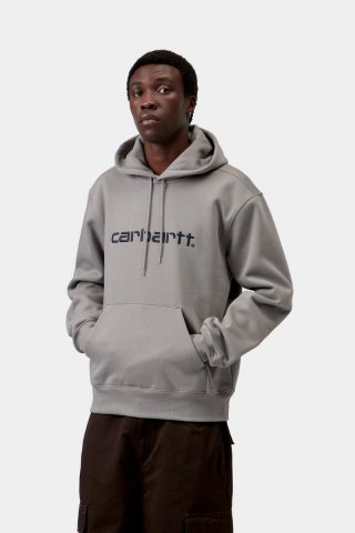 Carhartt Hooded Sweatshirt - Schattiges Grau / Dunkles Marineblau Carhartt Hooded Sweatshirt - Schattiges Grau / Dunkles Marineblau