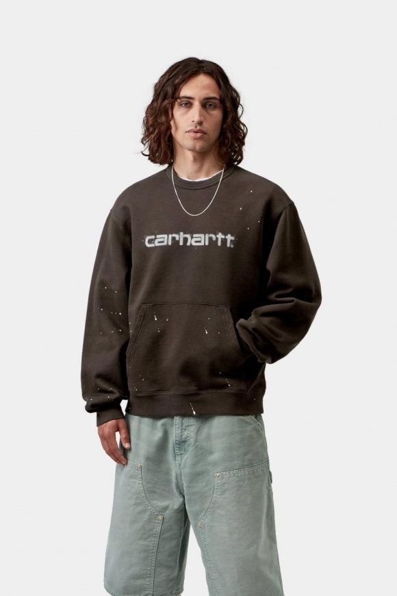 Carhartt Painter Sweatshirt - Tabak, Zerstörerische Wäsche, Spritzer Carhartt Painter Sweatshirt - Tabak, Zerstörerische Wäsche, Spritzer