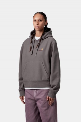 Carhartt Hooded American Script Sweatshirt - Porphyr Carhartt Hooded American Script Sweatshirt - Porphyr