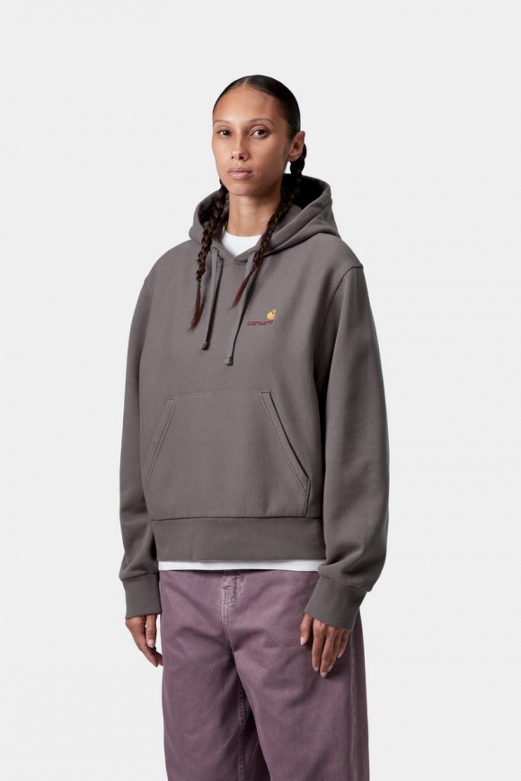 Carhartt Hooded American Script Sweatshirt - Porphyr Carhartt Hooded American Script Sweatshirt - Porphyr
