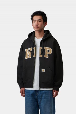 Carhartt Hooded WIP Sweat Jacket - Schwarz, Stonewashed Carhartt Hooded WIP Sweat Jacket - Schwarz, Stonewashed