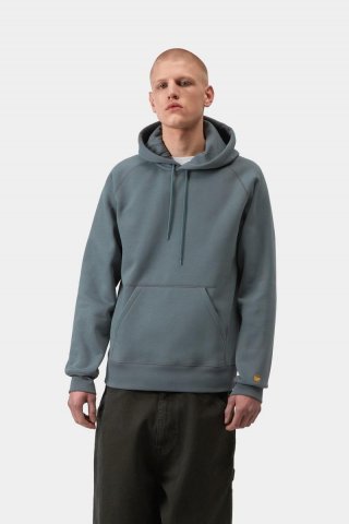Carhartt Hooded Chase Sweatshirt - Gemütliches Blau / Gold Carhartt Hooded Chase Sweatshirt - Gemütliches Blau / Gold