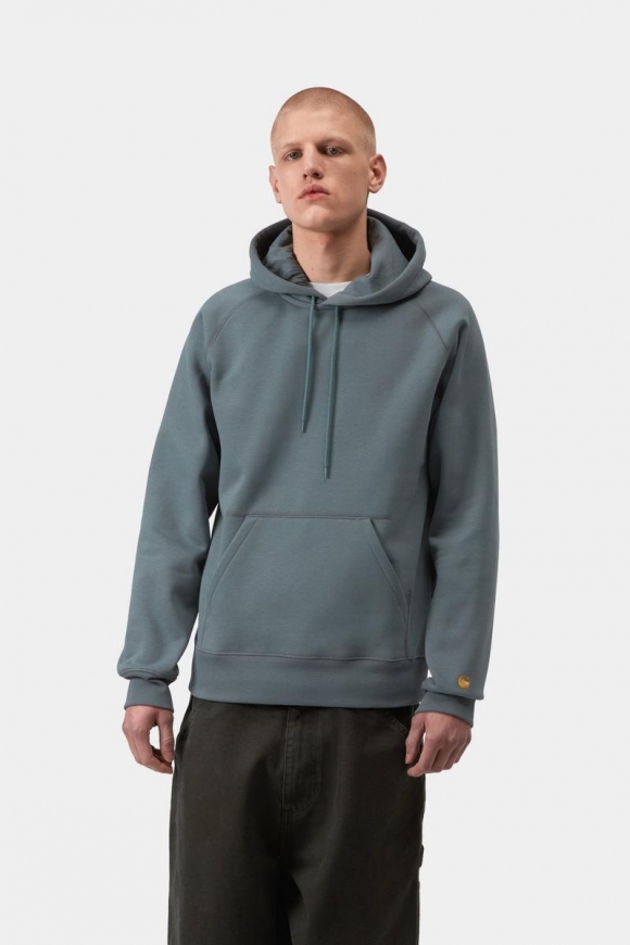 Carhartt Hooded Chase Sweatshirt - Gemütliches Blau / Gold Carhartt Hooded Chase Sweatshirt - Gemütliches Blau / Gold