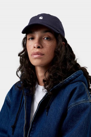 Carhartt Madison Logo Cap - Dunkles Marineblau / Weiß Carhartt Madison Logo Cap - Dunkles Marineblau / Weiß
