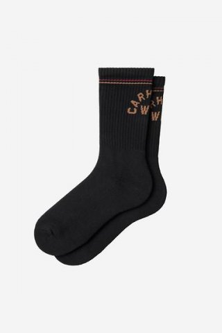 Carhartt Arch Script Socks - Schwarz / WIP H Braun Carhartt Arch Script Socks - Schwarz / WIP H Braun