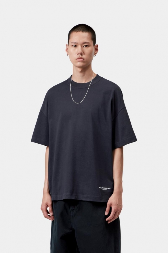 Carhartt S/S Magazine Script T-Shirt - Dunkles Marineblau / Weiß Carhartt S/S Magazine Script T-Shirt - Dunkles Marineblau / Weiß
