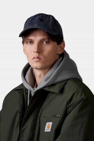 Carhartt Lambert Cap - Dunkles Marineblau, Mondwaschung Carhartt Lambert Cap - Dunkles Marineblau, Mondwaschung