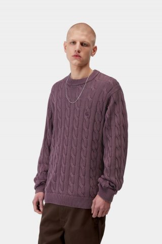 Carhartt Carter Sweater - Gemütliches Lila, stückgefärbt Carhartt Carter Sweater - Gemütliches Lila, stückgefärbt