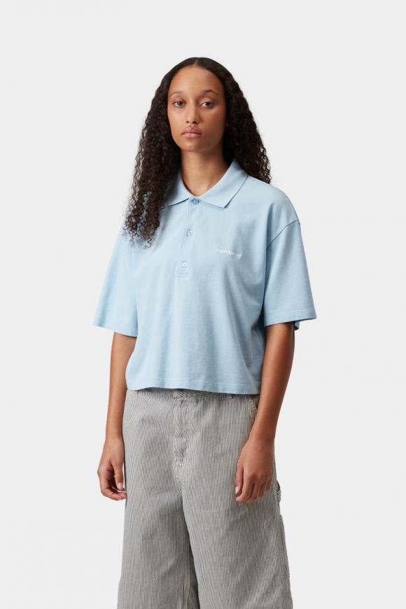 Carhartt S/S Script Polo T-Shirt - Ikaria / Weiß Carhartt S/S Script Polo T-Shirt - Ikaria / Weiß