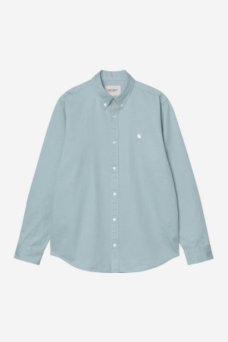 Carhartt L/S Madison Shirt - Turmalin / Weiß Carhartt L/S Madison Shirt - Turmalin / Weiß