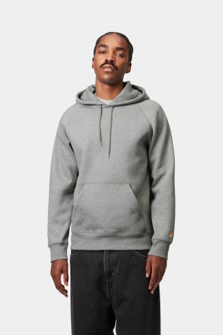 Carhartt Hooded Chase Sweatshirt - Grau meliert / Gold Carhartt Hooded Chase Sweatshirt - Grau meliert / Gold