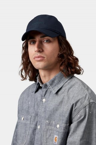 Carhartt Canvas Script Cap - Dunkles Marineblau / Dunkler Skarabäus