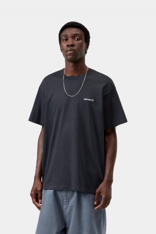 Carhartt S/S Script Embroidery T-Shirt - Dunkles Marineblau / Weiß Carhartt S/S Script Embroidery T-Shirt - Dunkles Marineblau / Weiß