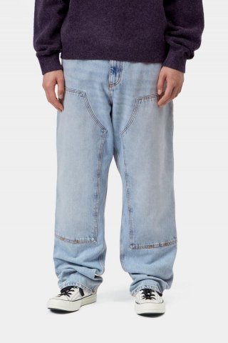 Carhartt Double Knee Pant - Blau, stark abgenutzt, gebleicht Carhartt Double Knee Pant - Blau, stark abgenutzt, gebleicht