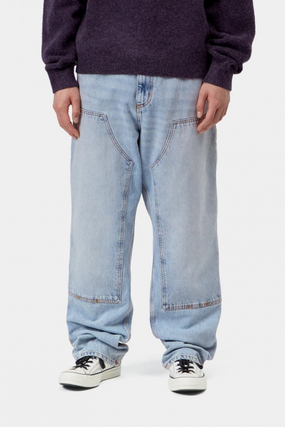 Carhartt Double Knee Pant - Blau, stark abgenutzt, gebleicht Carhartt Double Knee Pant - Blau, stark abgenutzt, gebleicht