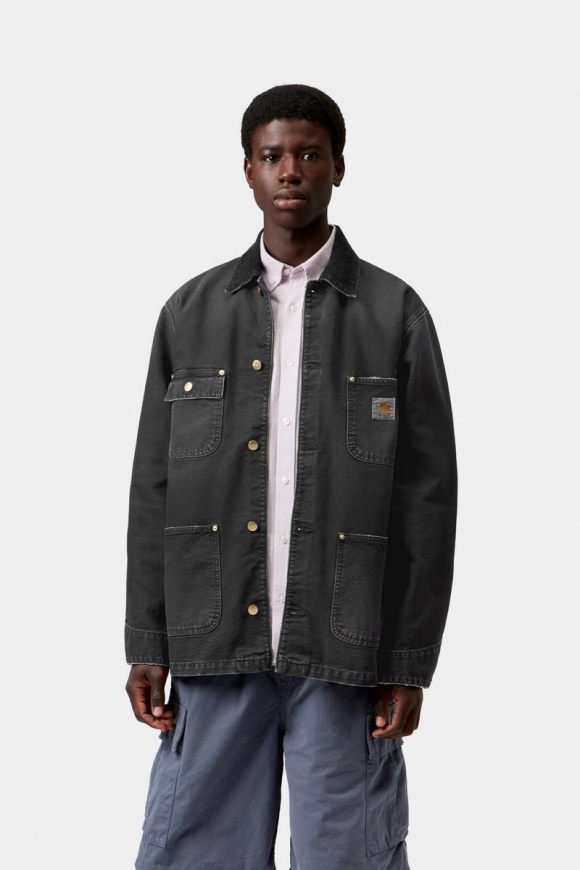 Carhartt OG Chore Coat - Schwarz / Schwarz, Destroy-Waschung Carhartt OG Chore Coat - Schwarz / Schwarz, Destroy-Waschung