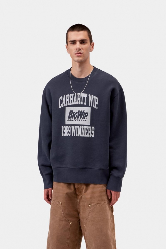 Carhartt 1989 Winners Sweat - Dunkles Marineblau, schwere Steinwaschung Carhartt 1989 Winners Sweat - Dunkles Marineblau, schwere Steinwaschung