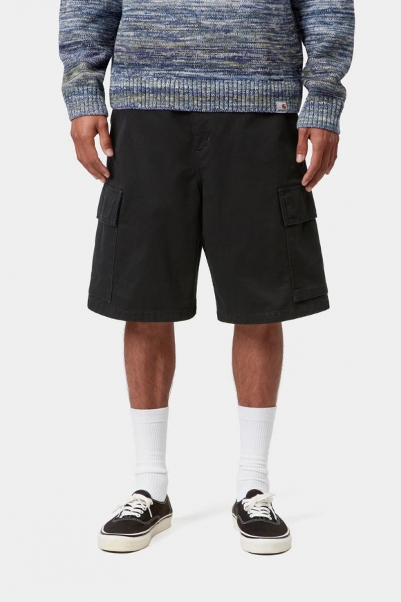 Carhartt Kade Cargo Short - Schwarz, Stonewashed Carhartt Kade Cargo Short - Schwarz, Stonewashed