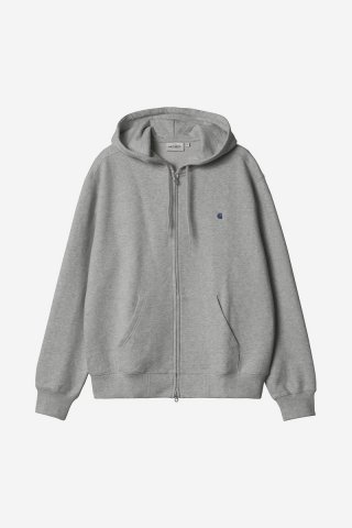 Carhartt Hooded Madison Jacket - Graumeliert/Dunkles Marineblau