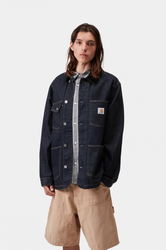 Carhartt Warren Chore Coat - Blau/Schwarz, gespült Carhartt Warren Chore Coat - Blau/Schwarz, gespült