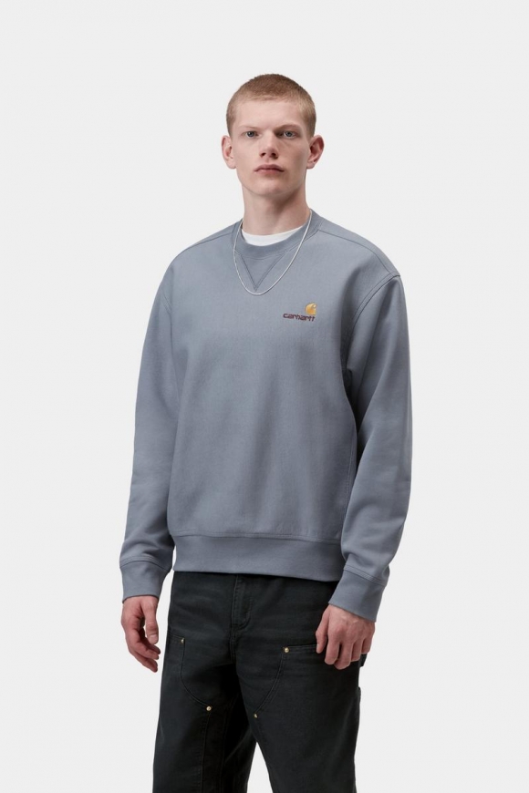 Carhartt American Script Sweatshirt - Schattiges Blau Carhartt American Script Sweatshirt - Schattiges Blau