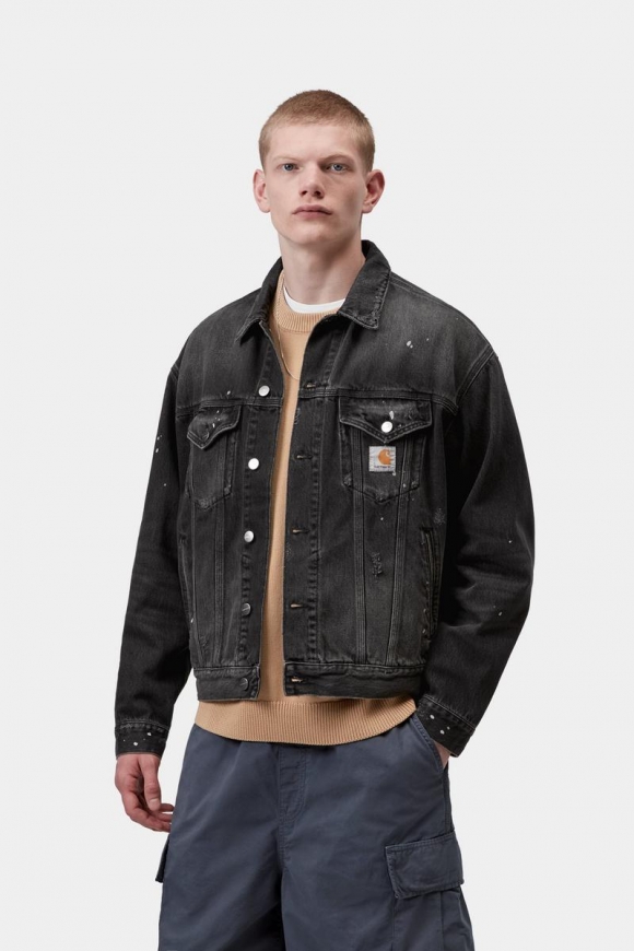 Carhartt Helston Jacket - Schwarz, Destroy Wash, Splatter