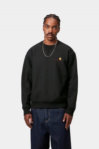 Carhartt American Script Sweatshirt - Schwarz Carhartt American Script Sweatshirt - Schwarz