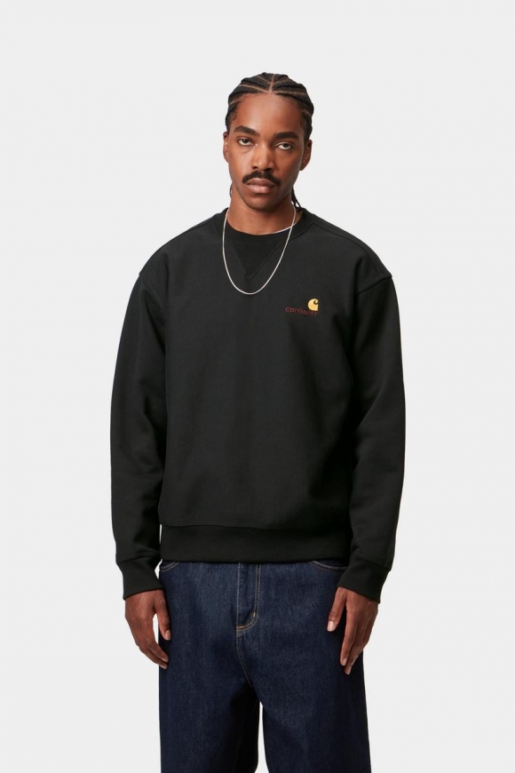 Carhartt American Script Sweatshirt - Schwarz Carhartt American Script Sweatshirt - Schwarz