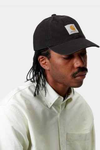 Carhartt Canvas 6-Panel Cap - Schwarz/Weiß, Stonewashed Carhartt Canvas 6-Panel Cap - Schwarz/Weiß, Stonewashed