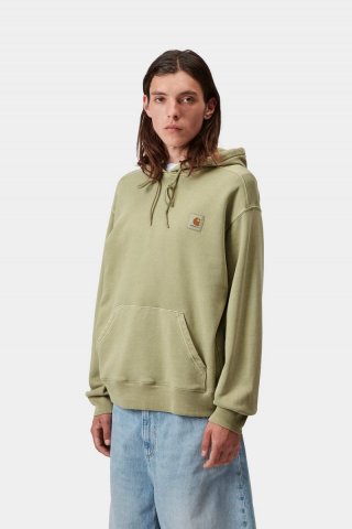 Carhartt Hooded Nelson Sweatshirt - Sanftes Grün, stückgefärbt Carhartt Hooded Nelson Sweatshirt - Sanftes Grün, stückgefärbt