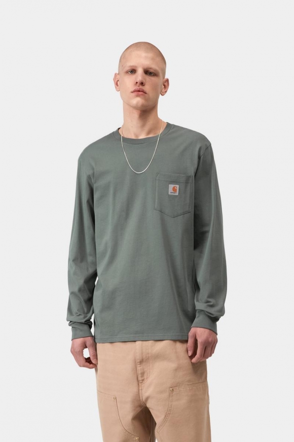 Carhartt L/S Pocket T-Shirt - Samtgrün