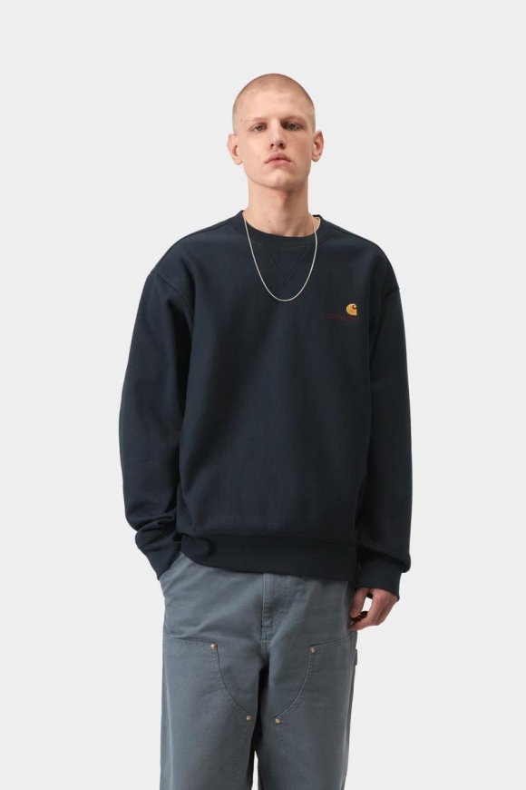 Carhartt American Script Sweatshirt - Tiefe Nacht Carhartt American Script Sweatshirt - Tiefe Nacht