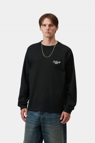 Carhartt L/S Signature Rib T-Shirt - Schwarz / Weiß Carhartt L/S Signature Rib T-Shirt - Schwarz / Weiß