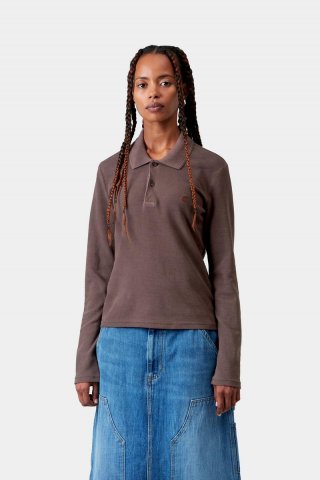 Carhartt L/S Dora Polo - Palisander, stückgefärbt Carhartt L/S Dora Polo - Palisander, stückgefärbt