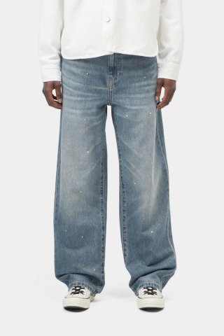 Carhartt Arin Pant - Blau, Zerstörerische Waschung, Spritzer Carhartt Arin Pant - Blau, Zerstörerische Waschung, Spritzer