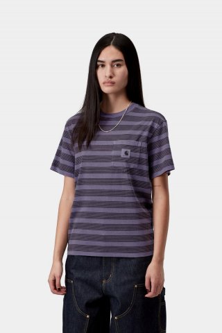 Carhartt S/S Hanson Pocket T-Shirt - Hanson W Stripe, Lokers, stückgefärbt Carhartt S/S Hanson Pocket T-Shirt - Hanson W Stripe, Lokers, stückgefärbt