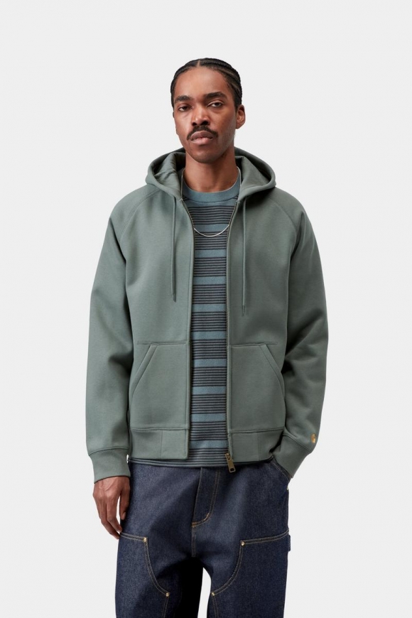 Carhartt Hooded Chase Jacket - Samtgrün / Gold