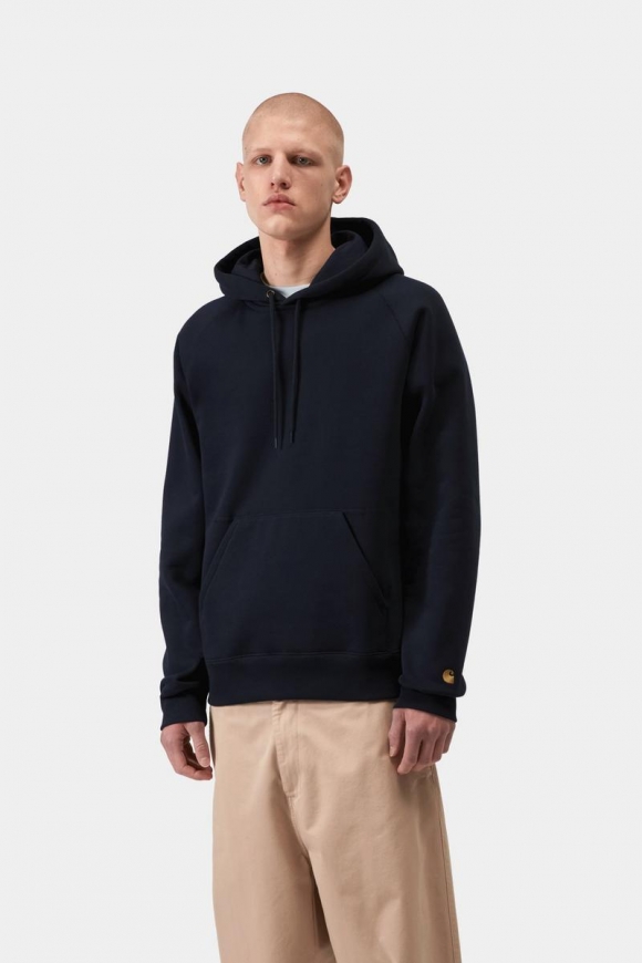 Carhartt Hooded Chase Sweatshirt - Dunkles Marineblau / Gold